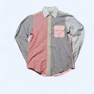 Luxury Gant Striped button up shirt with pink accents MEN SIZE M